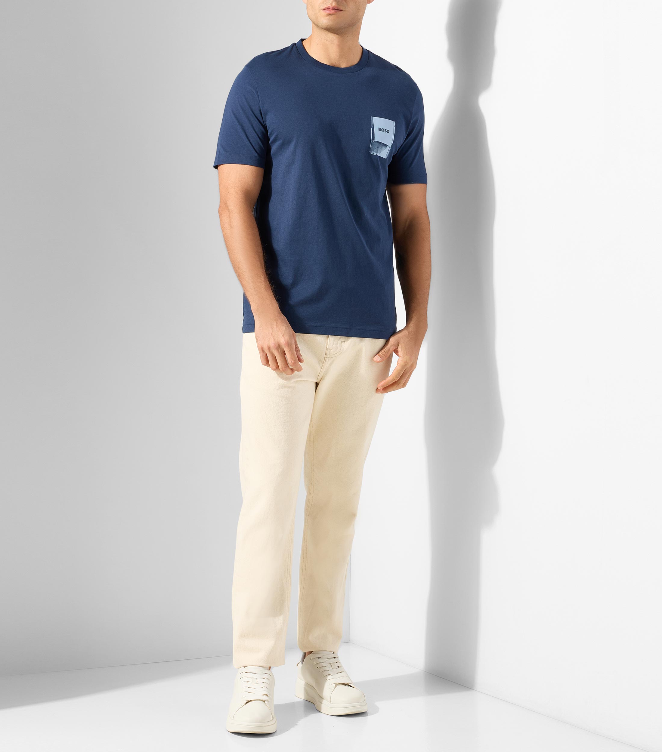 Playera cuello redondo manga corta estampada Hombre